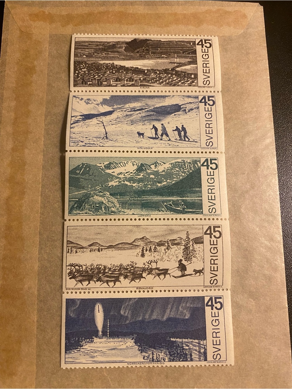 Swedish "Tourism: Northern Sweden - Arctic Circle" postage stamps issued in 1970